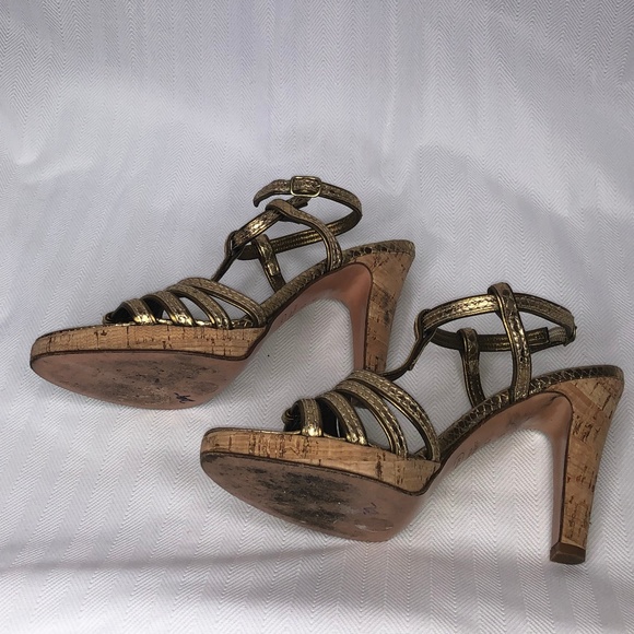 Coach Bronze Strappy Sandal Heels - Picture 6 of 6